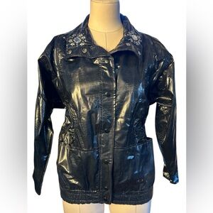 70’s Windy Weather blinged out vinyl raincoat